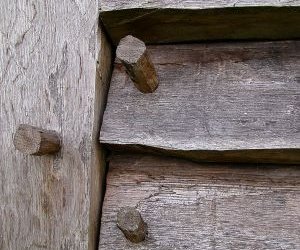 Viking and Saxon method of construction showing wooden trenails