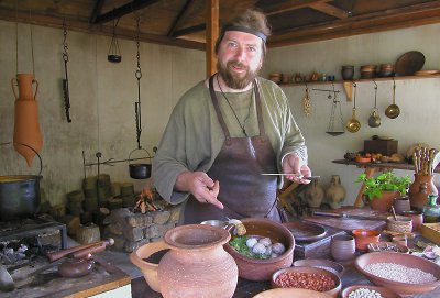 Part of a school presentation in the Roman Kitchen