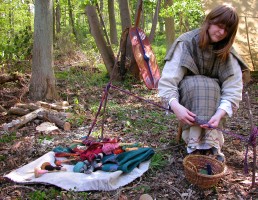 Debbie tablet weaving to make decorative braids for iron age costume