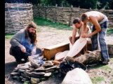 An Iron Age Bronze Casting Demonstration. Other displays include Roman cookery, Viking silversmithing, Celtic bone working, Roman soldier and  Viking bone carving