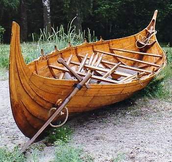 This small Viking boat displays the same clinker building as large Viking ships