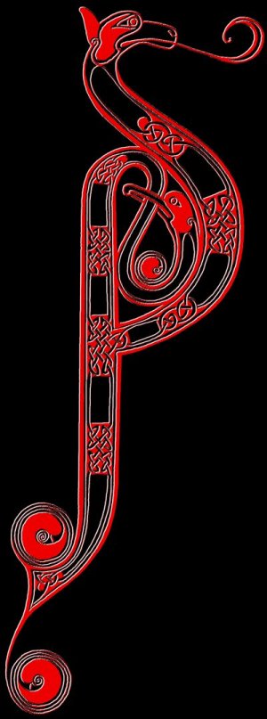 Anglo-Saxon art motif, influenced by Romano-British art